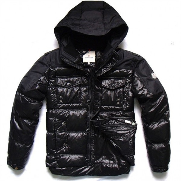 Moncler Nero Cap Zipper E Slash Uomo Giacche uscita